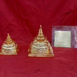 Gold Plated Meru Yantra with Sri Chakra